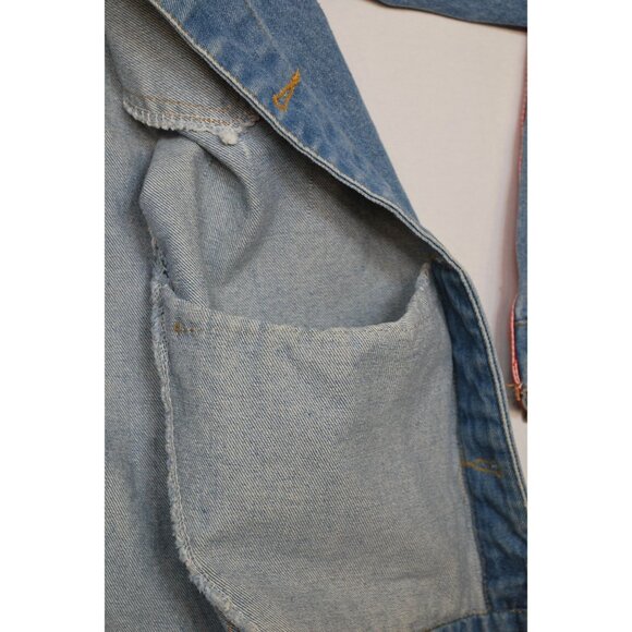 Axis Lab Distressed Ripped Denim Jacket w/Accent Zippers Size Large - Picture 8 of 16